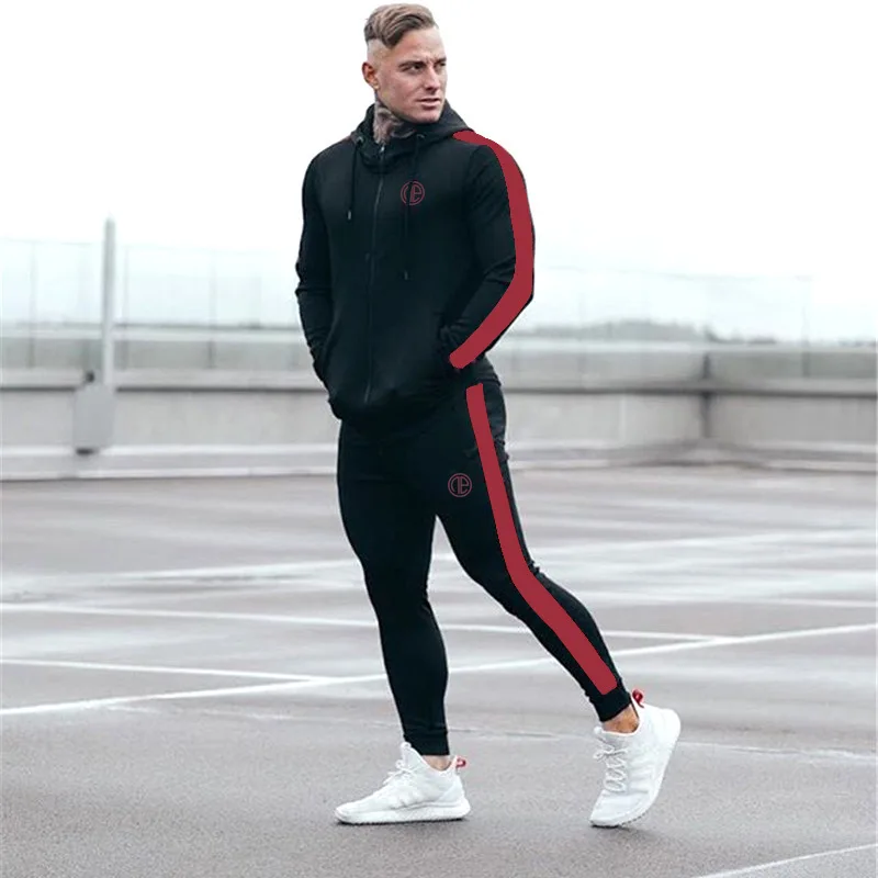 TEMENGSI NEW Autumn Winter Men Sports Suit Cotton Large Size Running ...