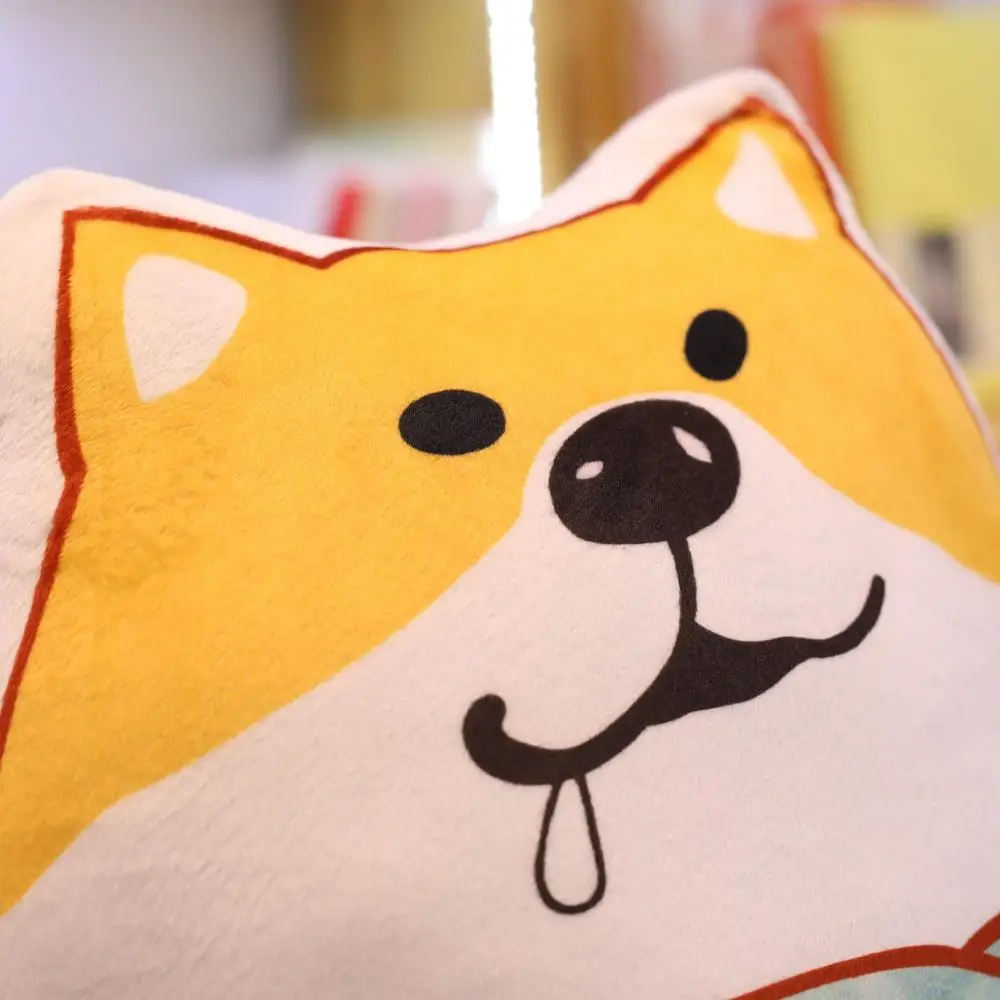 Шиба ину собака форма плюшевая подушка ходьба нагрудник Touch Pets одет попу собачка изображения декор с печатью Подушка Диван дети друг