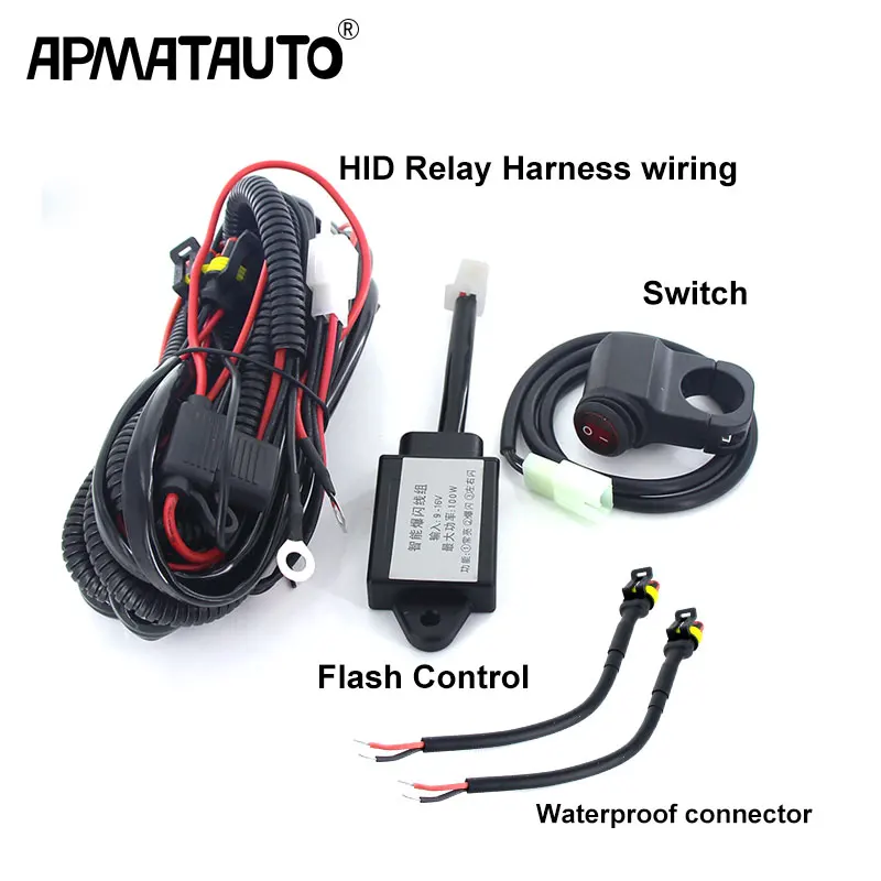 

1 set Flash Control HID Relay Harness Line Group Switch for automotive car work light spotlight flashlight with multi MODES