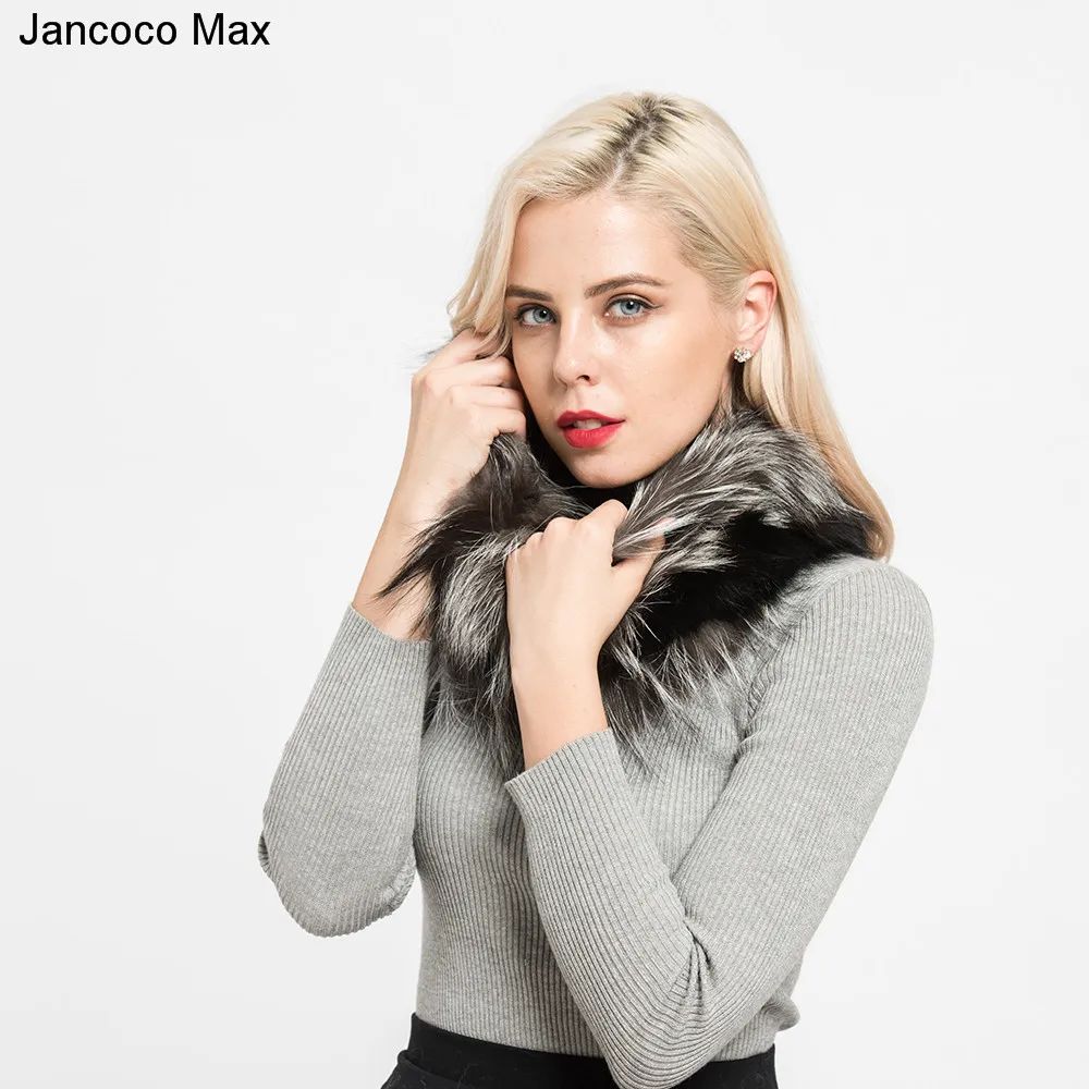 Jancoco Max, новинка, настоящий Лисий мех, шарфы, зимние, толстые, теплые, высокое качество, шаль, натуральный мех, глушитель, S7120