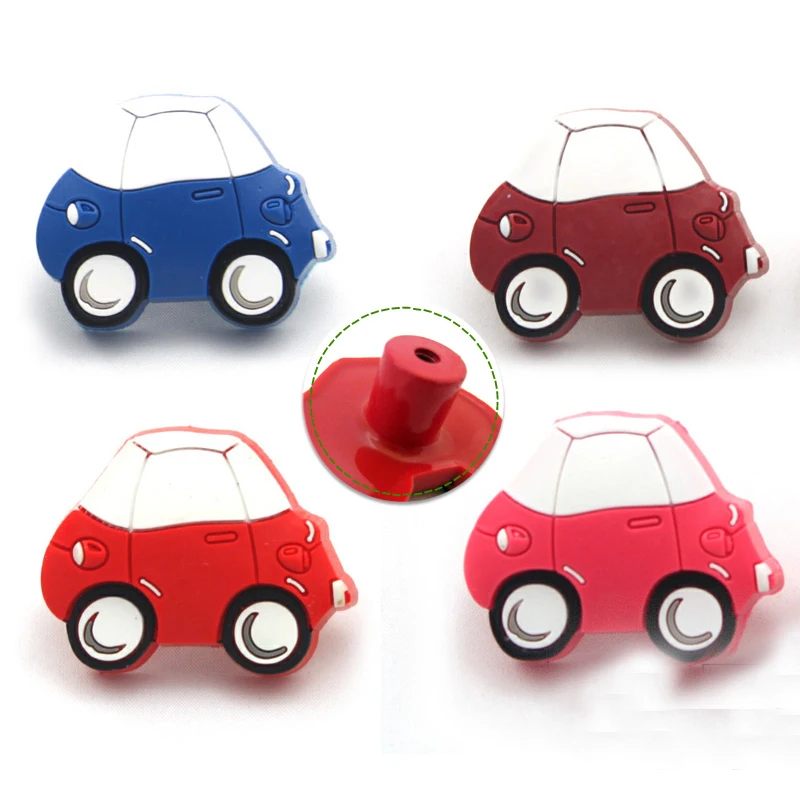 Soft rubber car shape furniture handle knob children drawer wardrobe