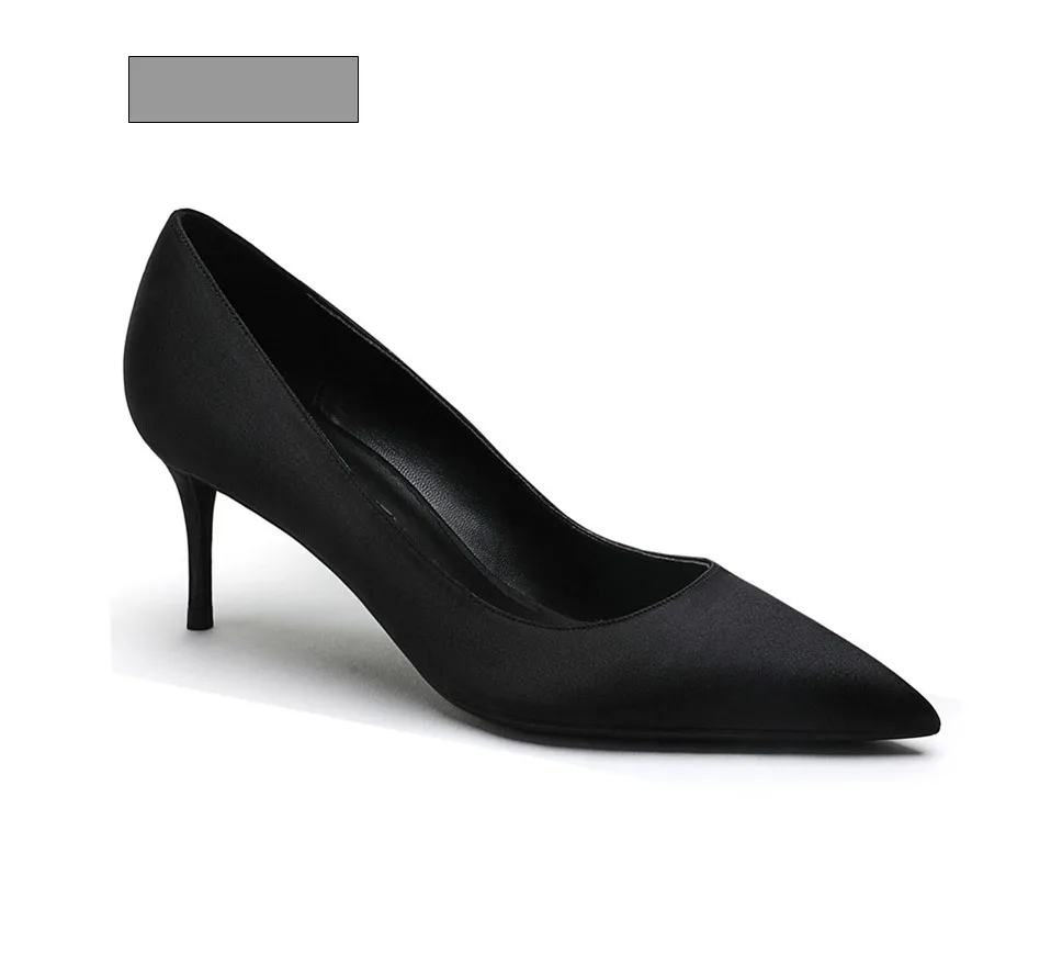 KATELVADI/женские туфли-лодочки женские туфли на шпильке 6,5 см; chaussure femme Talon; черные свадебные туфли на высоком каблуке K-327