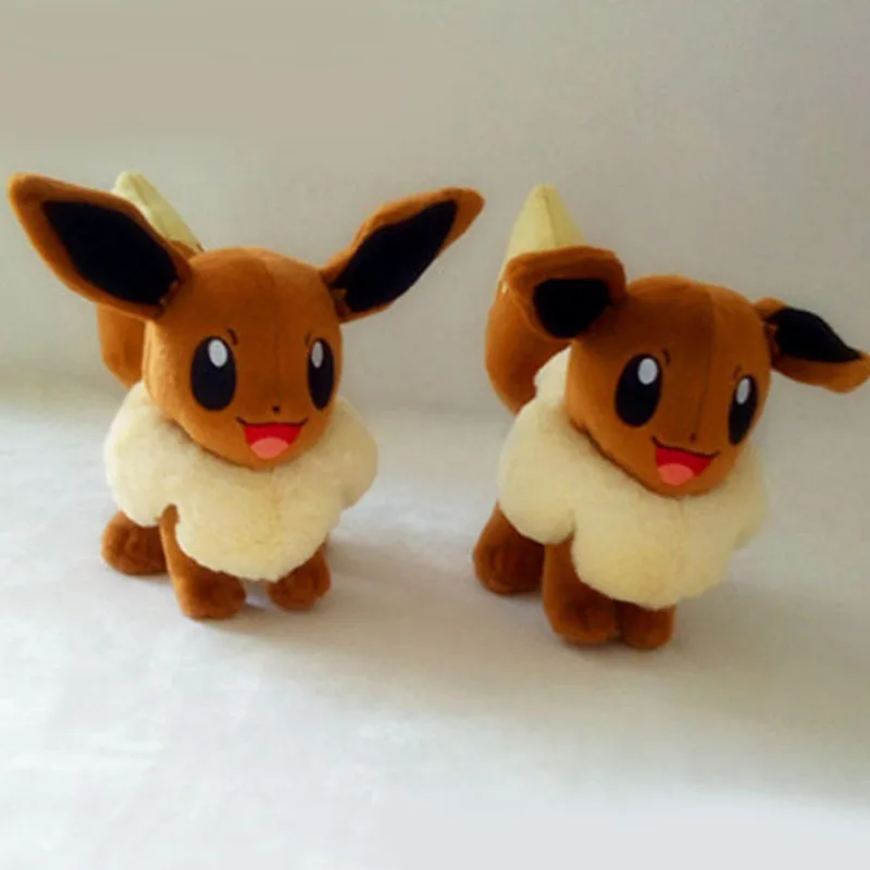 

1 pcs 20cm High New Cartoon Doll Smile and Laugh Eevee Plush Doll Toy