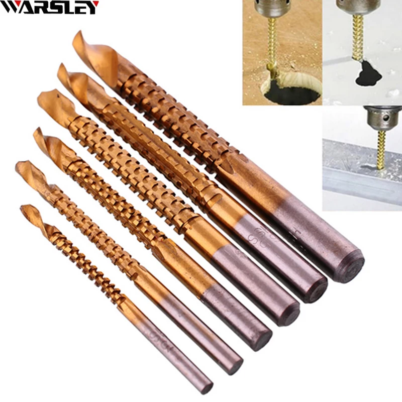 6pcs Twist Drill Bit Power Tool Drill High Speed Steel Twist Sawtooth 