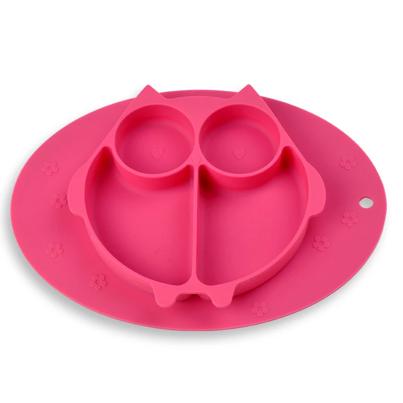 Baby Silicone Training Plate Adsorbable Bottom Design Children Feeding Food Container Infant Tableware Suction Dinnerware BB5114 (2)