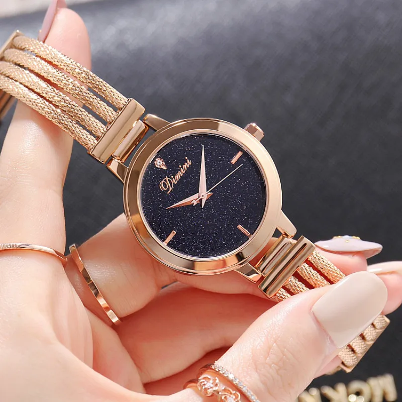 Top Brand Watch Women Watches Rose Gold Bracelet Watch Luxury Rhinestone Ladies Watch saat