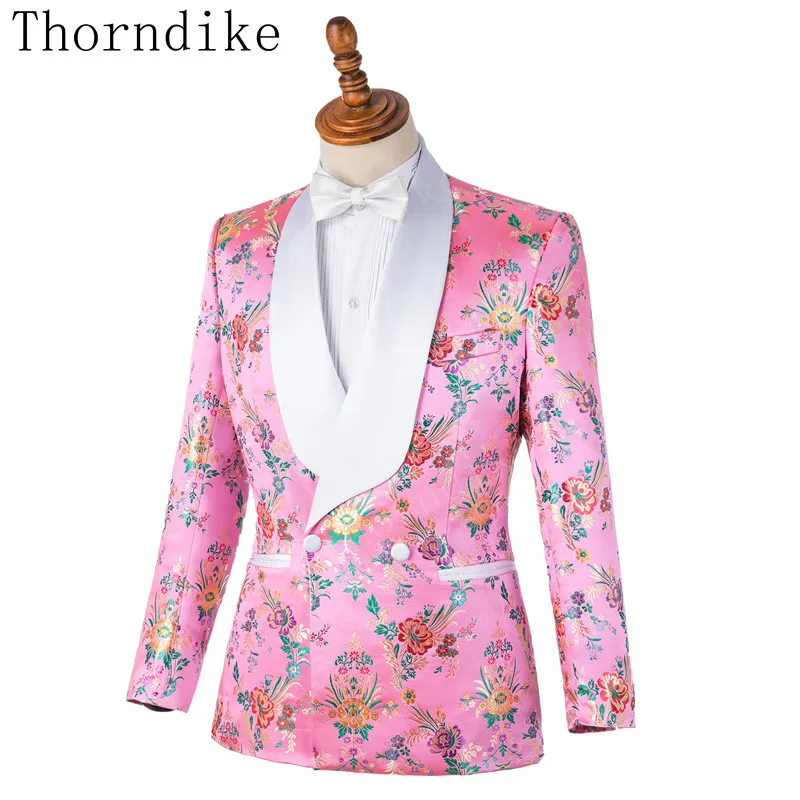 Thorndike бренд 4 стиля красочный свадебный костюм жениха красивый жаккардовый с белой или черной шалью с отворотом смокинг Большая распродажа
