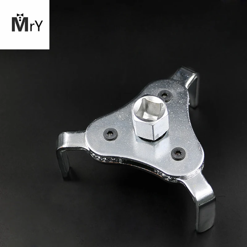 

45# Steel Machine Oil Fuel Filter Wrench Flat Jaw Oil Grid Removal Tool With a 2/1 to 3/8 adapter filter wrench adjustable