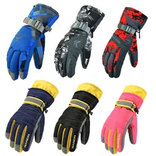 Мужские и женские лыжные перчатки Новые горячие перчатки для сноуборда мотоциклетные зимние лыжные перчатки ветрозащитные водонепроницаемые зимние перчатки унисекс