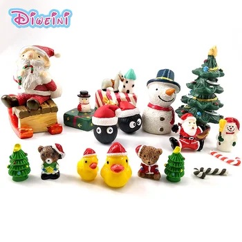 

Christmas Snowman miniature Figurine home decoration fairy garden cartoon animals statue bonsai ornaments resin craft gift toy