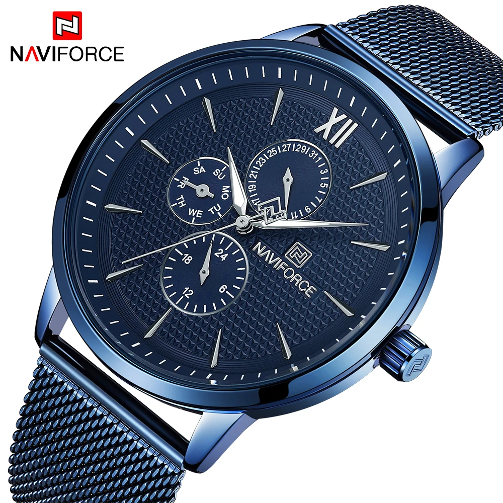 Часы наручные NAVIFORCE Мужские кварцевые модные спортивные водонепроницаемые