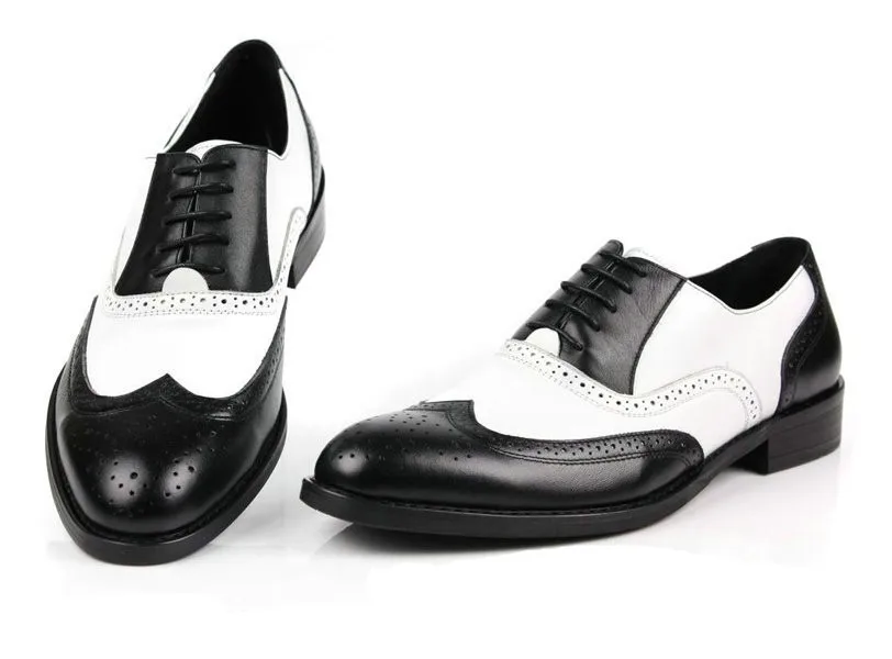 mens oxford shoes black and white