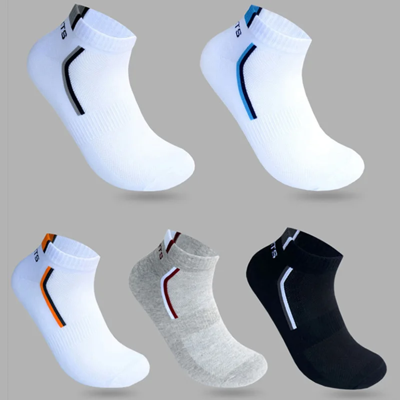 FFFcai, 5 пар, мужские летние тонкие короткие спортивные хлопковые носки, мягкие спортивные носки для бега, дышащие носки для улицы