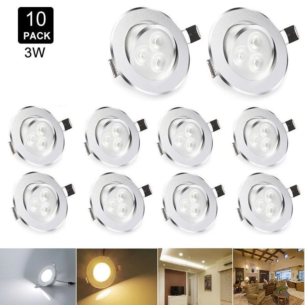 Hengda® 20X downlight 3W luces de techo adecuados para la iluminación de baño residencial 210 lúmenes blanco frío del punto del techo LED 