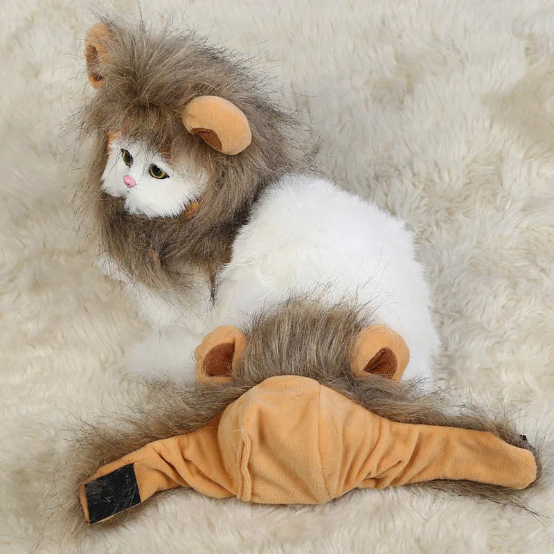 Apaulapet Pet костюм парик льва для собаки кошки костюм для хеллоуина с ушками - Цвет: Mixed Color