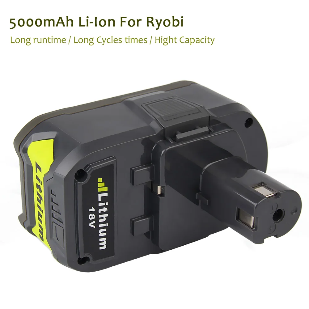 High Capacity New 18V 5000mAh Li-Ion For Ryobi Hot P108 RB18L40 Rechargeable Battery Pack Power Tool Battery For Ryobi ONE+