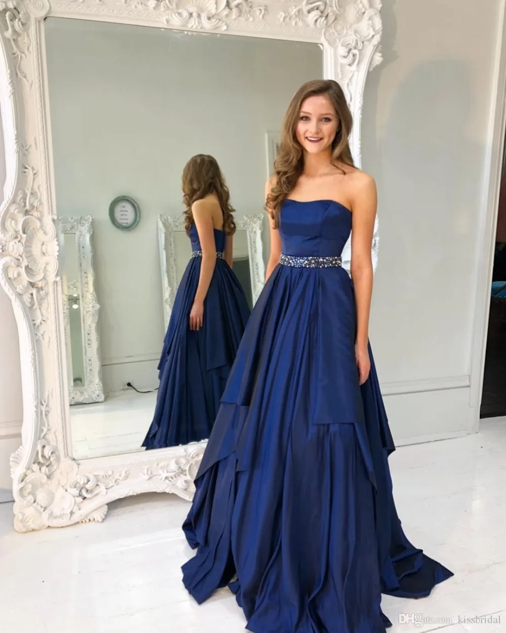 Красота Эмили пикантные синие пикантные Длинные вечерние платья для женщин для официального торжества выпускного вечера 2019 бальное