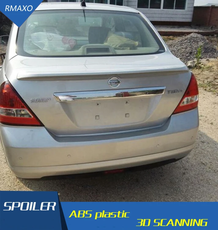 

use for nissan tiida sedan Spoiler 2011-2017 tiida sedan Spoiler High Quality ABS Material Car Rear Wing Primer Color spoiler