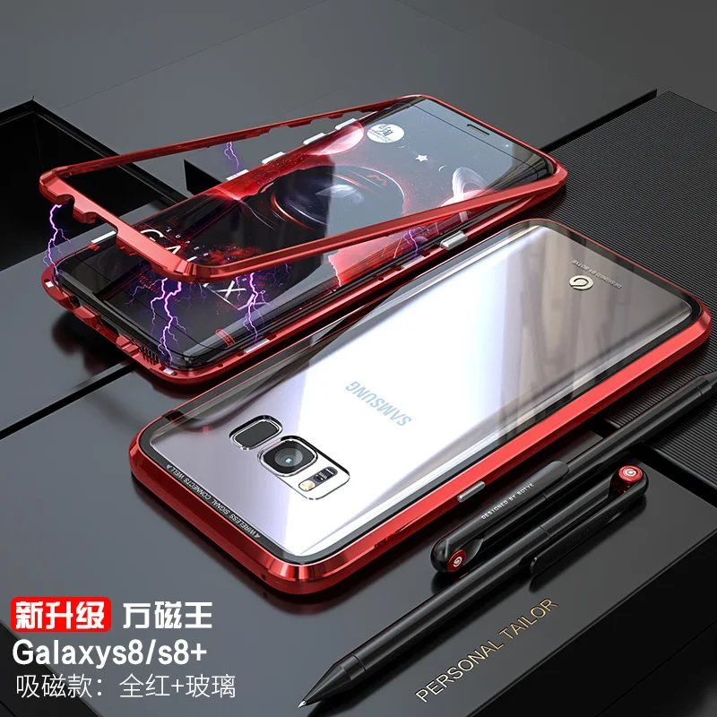 Mzxtby Металлические Магнитные двухсторонняя, для стекла чехол для Samsung Galaxy A7 8 9 30 50 60 70 40 M10 чехол Магнит Бампер чехол Чехол