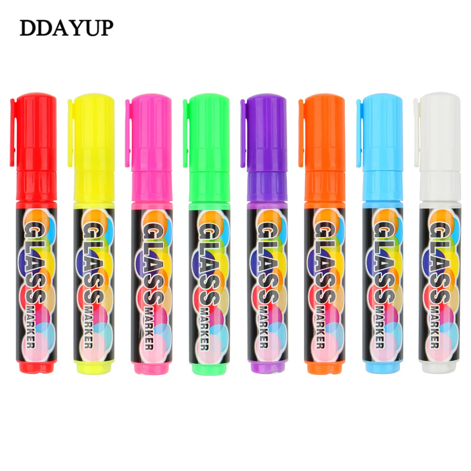 8 Colors 8mm Highlighter Neon Liquid Chalk Paint Marker Highlighter Pen