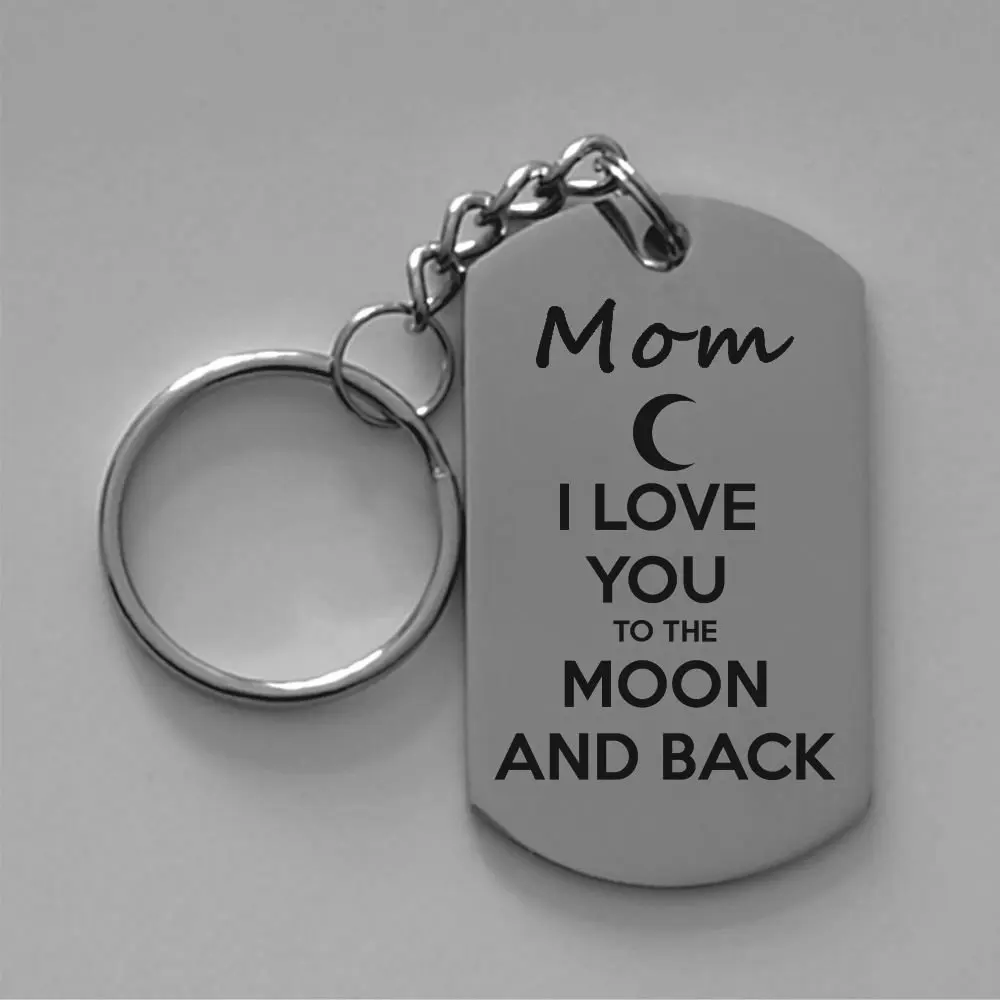 Брелок с надписью I Love You To The Moon And Back семейная Подвеска из нержавеющей стали для