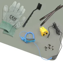 Серый антистатический коврик для скамейки с ремешком на запястье и ОУР перчатка заземляющий провод Великобритания ЕС США