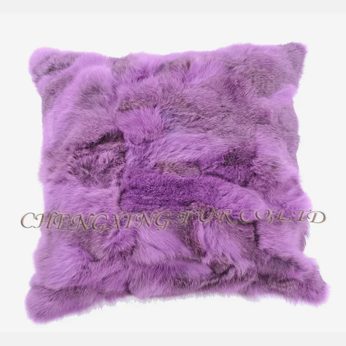 CX-D-17A натуральный кроличий мех меховая наволочка housse de cussin cojines с утолщённой меховой опушкой, домашняя декоративная наволочка - Цвет: Фиолетовый