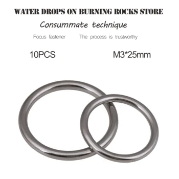 

Free shipping 10Pcs M3*25mm 304 stainless steel indented ring O ring, solid steel ring hammock yoga link ring High quality