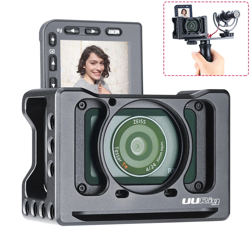 

Camera Cage Mount for Sony RX0 II Protective Metal Vlogging Holder w Cold Shoe 37mm Lens Filter Adapter 1/4'' 3/8'' VS Smallrig