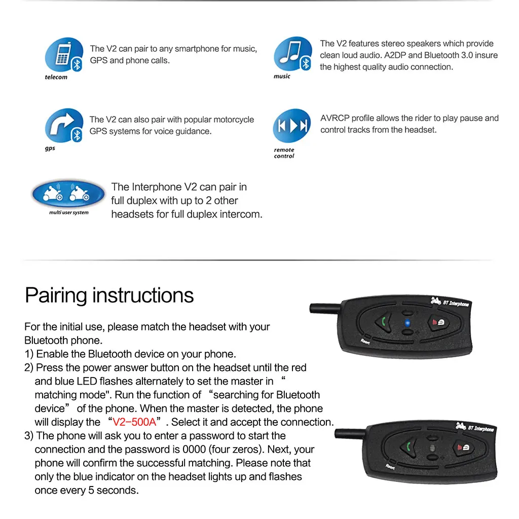 Bluetooth гарнитура для мотоциклетного шлема 500 м|Наушники шлемов| |