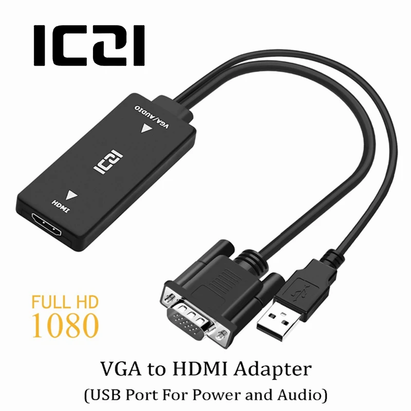 ICZI 1080P HD VGA к HDMI конвертер адаптер с аудио VGA HDMI AV видео кабель конвертер адаптер для ПК ноутбука монитор тв