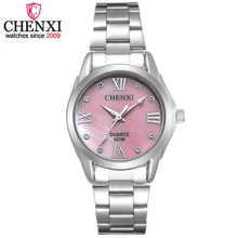 CHENXI Brand Elegant Women Business Quartz Watch Ladies Stainless Steel Rhinestone Clock Decoration Gift Relogio Feminino
