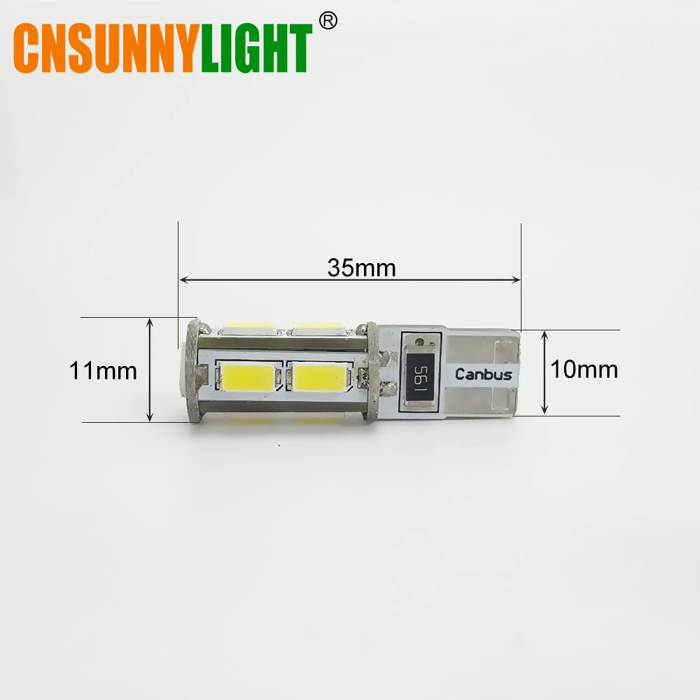 CNSUNNYLIGHT Car LED T10 W5W 9SMD Canbus Bulbs For Audi Q5 Bmw Ford Auto Interior Reading Side Signal Lights DC 12V Error Free (1)