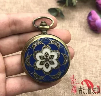 

Fashion Cloisonne custom hollowed Mechanical Pocket Watch