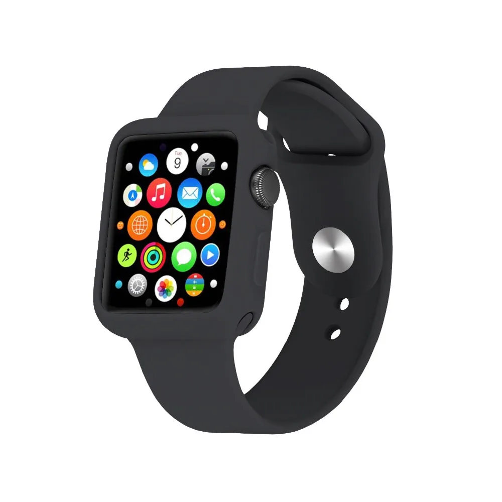 Чехол для часов iWatch Series 1, 2, 3, 4, Защитный Мягкий силиконовый чехол из ТПУ для Apple Watch 44 мм, 40 мм, 38 мм, 42 мм