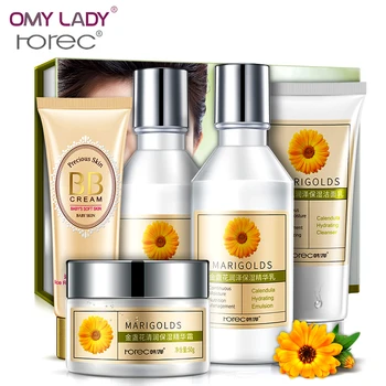 

OMY LADY HANCHAN calendula balance skin care treatment set 5pcs/set better to absorbing deep hydrating repairing skin care set