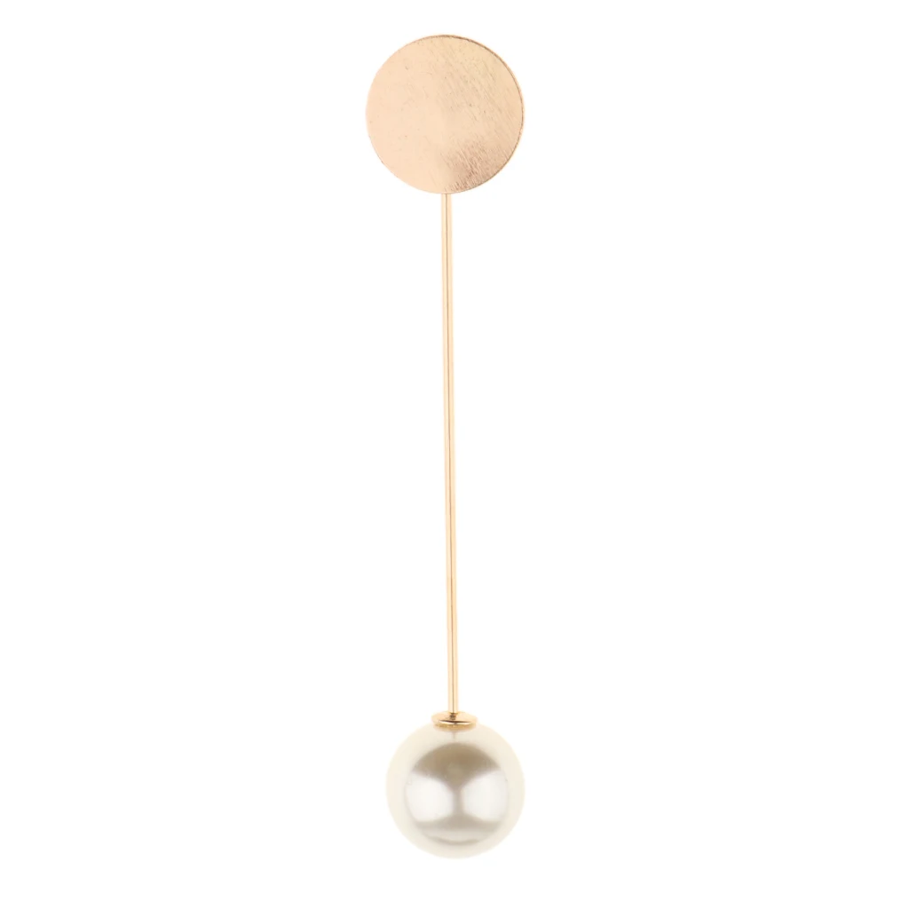 10 Pieces Women Men's Faux Pearl Stick Breastpin Brooch Pin Collar Suit Lapel Pin Stick