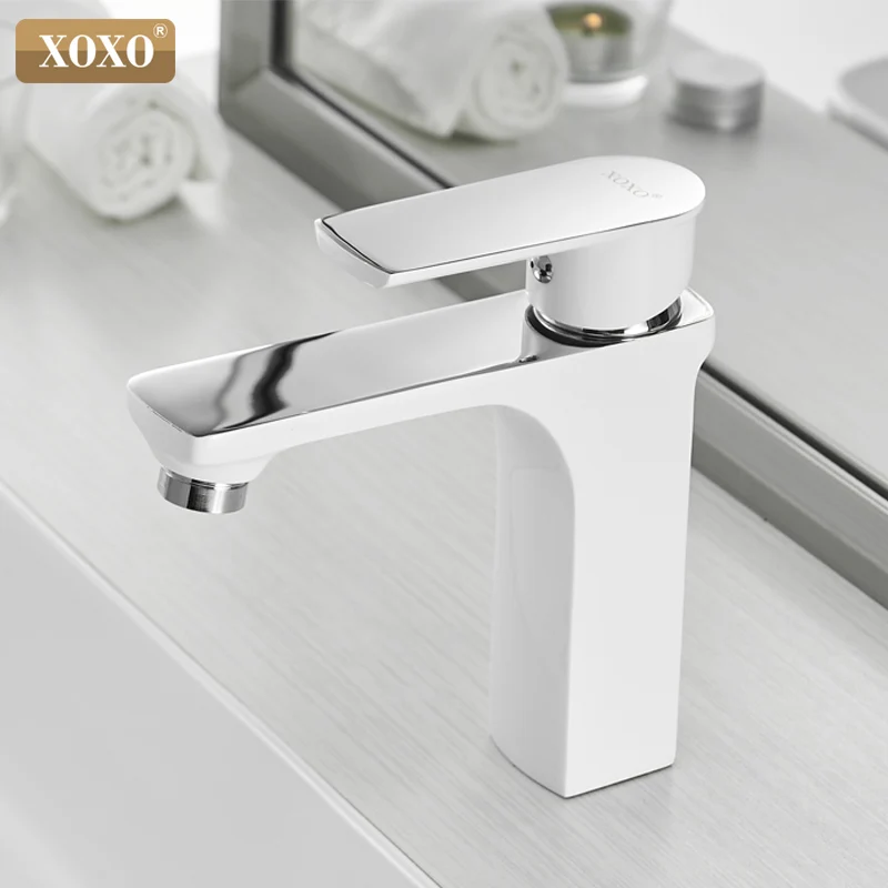 

XOXO Basin Faucet Cold and Hot Water Taps Bronze Green Orange White Fashion Style Single Hole Bathroom Mixer Faucet 20045