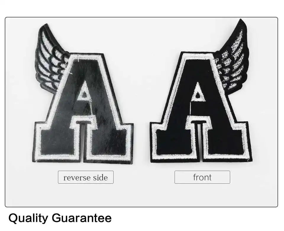 Black Iron On Patches Letter A Wings Mickey Mouse Head M Star Patch Embroidery Applique Designs Stickers On Clothes (4)