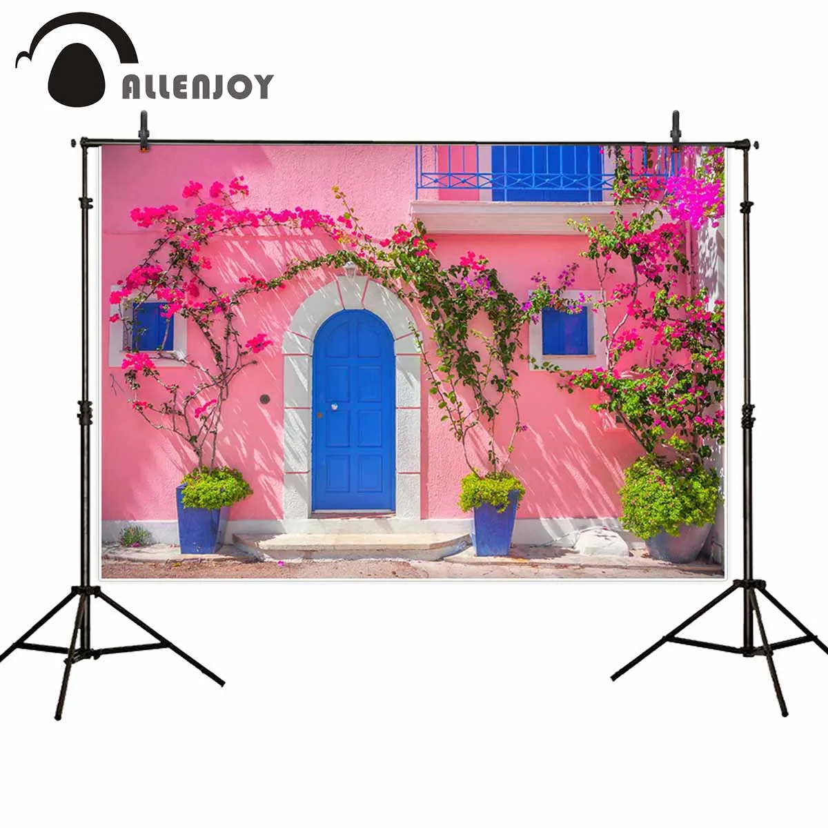 Allenjoy фоны для фотостудии розовая стена старая синяя деревянная дверь фиолетовый