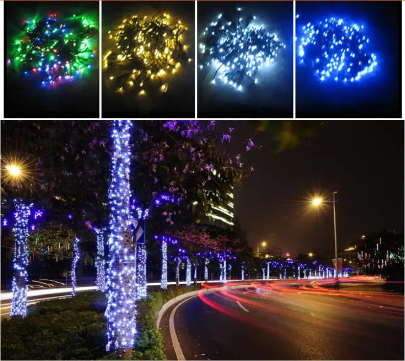 Solares do Jardim ao ar Azul Verde Amarelo Branco Multicolor Natal Solar Led Luzes Cordas 200 Leds Lâmpadas Garland Livre 3 Cheap light solar