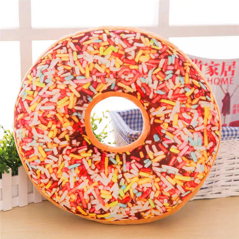 Soft Plush Pillow Stuffed Seat Pad Sweet Donut Foods Cushion Cover Case Toys High quality Plush stuffed with PP cotton #3o10#f (2)