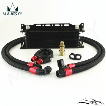 

Universal 7 Row Oil Cooler w/ 262mm Mounting Bracket + Filter Adapter Hose Kit