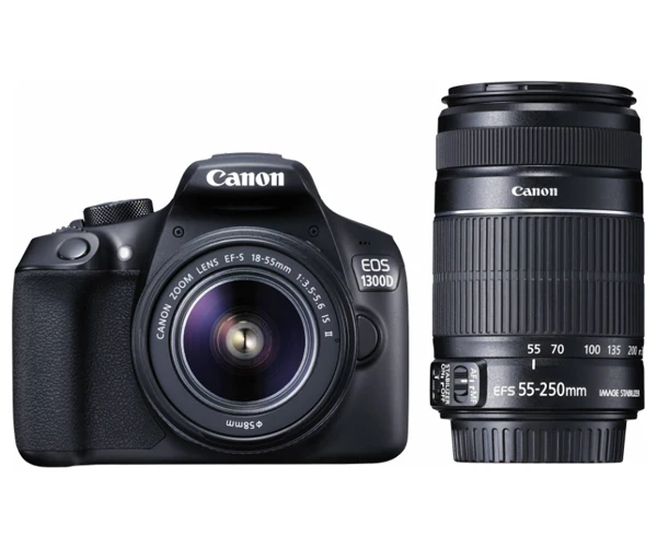 Новый Canon EOS 1300D Rebel T6 DSLR Wi-Fi Камера и EF-S 18-55 мм IS II Объектив &amp 55-250 STM объектив |