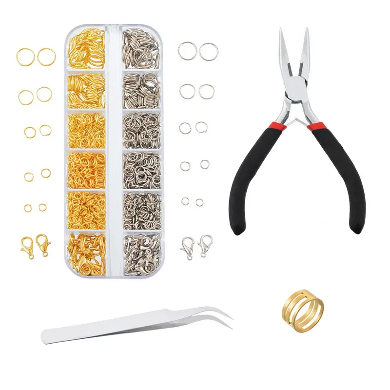 

Urijk DIY Jewelry Accessories Combination Clip Clasps/Jump Rings/Pin/Caps/Ribbon Clamp Crimps Accessories Tools Ring Ear Hook