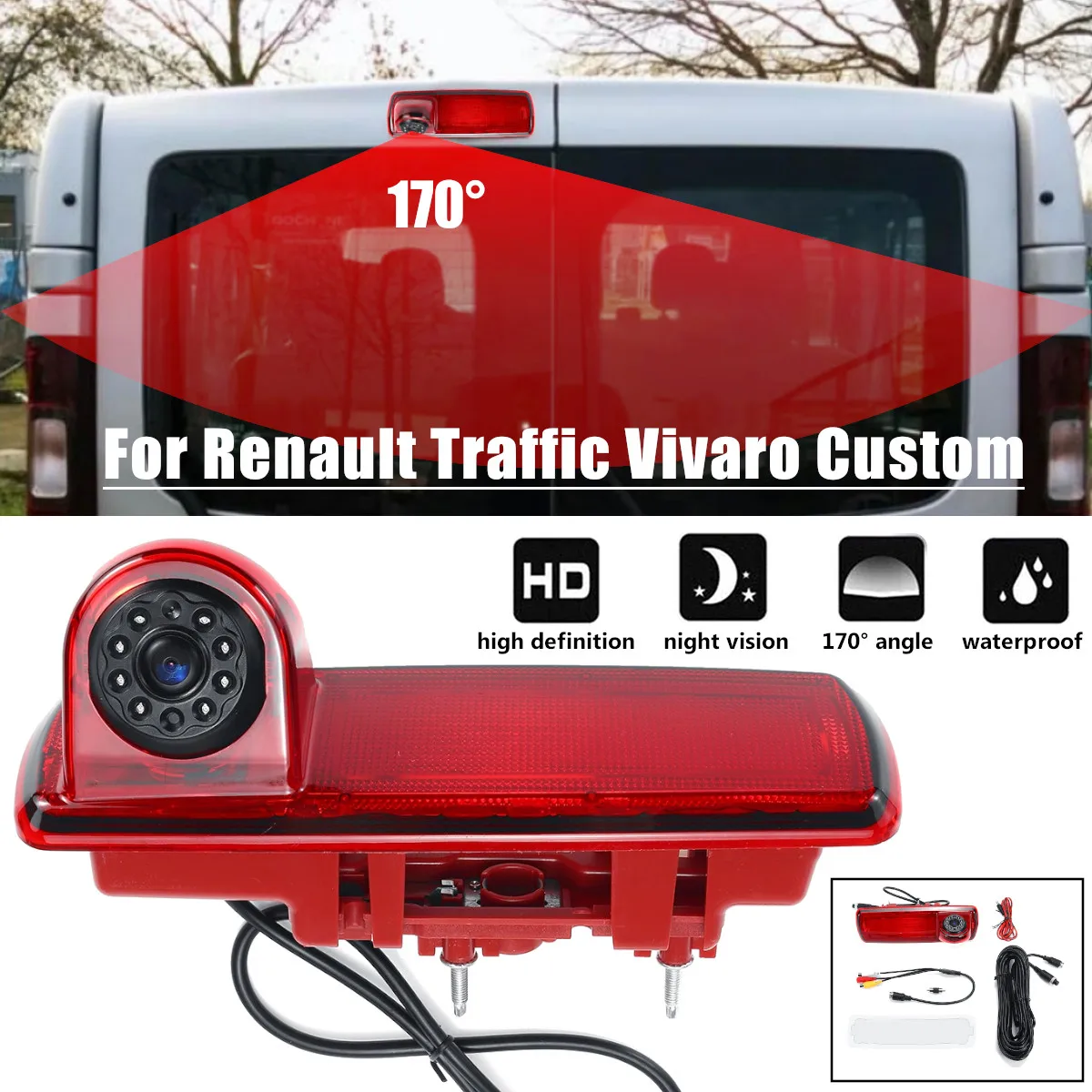 

Reversing Backup Brake Light Camera Waterproof For Renault Traffic Vivaro Custom