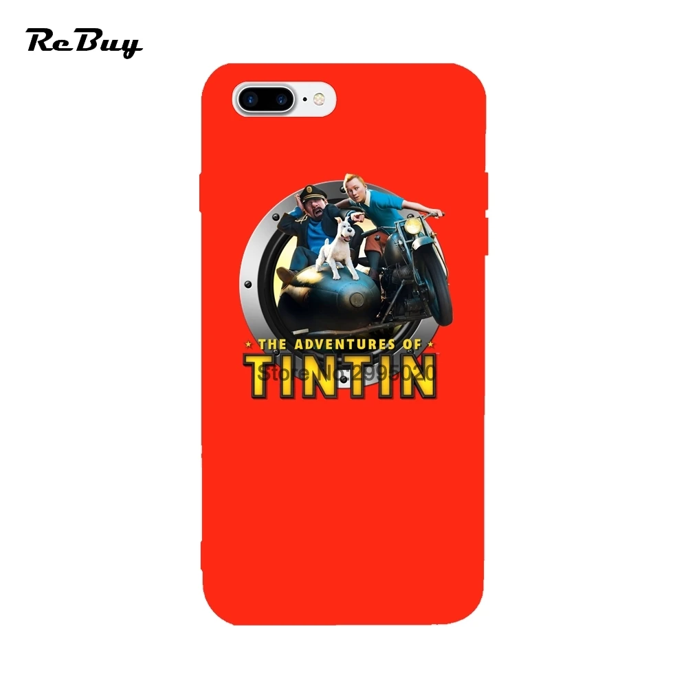 Adventures Of Tintins Anime Soft TPU Colorful Back Cover Cases Case For iPhone 6 6S 7 8 X Plus Phone |