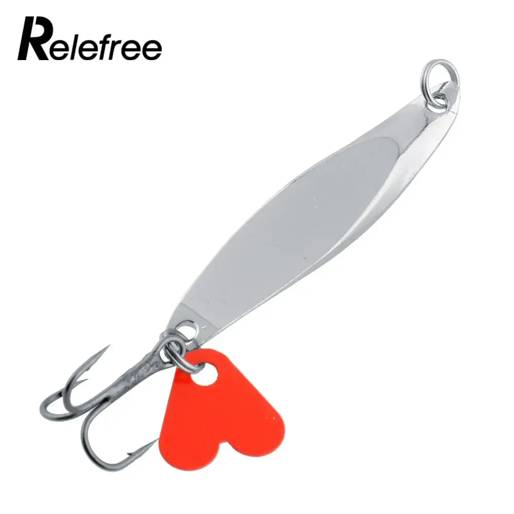 

Relefree 10g Fishing Spoon Lure Treble Hook Crankbait Spinnerbaits Spinner Baits Casting Silver Metal Outdoor Sports