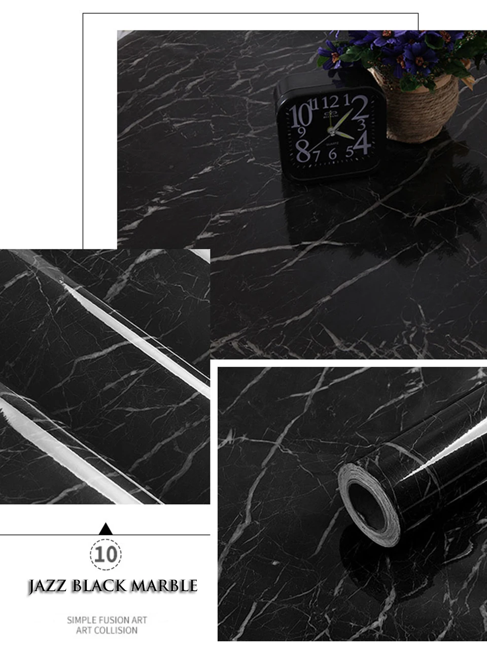 Marble Waterproof Dining Table Wall Stickers Vinyl Self Adhesive Wallpaper Decorative Film Cabinets Countertop Contact Paper DIY