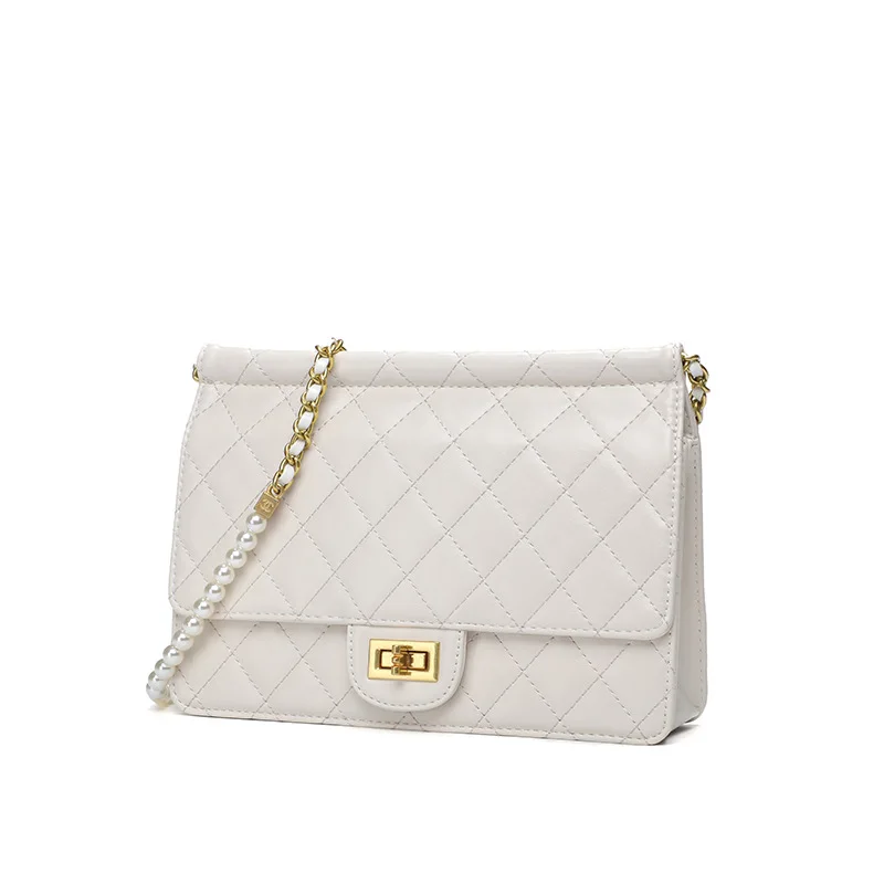 

2019 New fashion bag Pearl Lingge chain bag brand bag cover bag